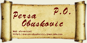 Persa Obušković vizit kartica